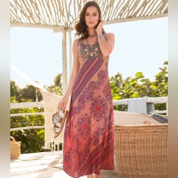 SUNDANCE Maxi Dress Paisley 100% Cotton Sleeveless Size 6 SUNDANCE Maxi Dress Paisley 100% Cotton Sleeveless Size 6